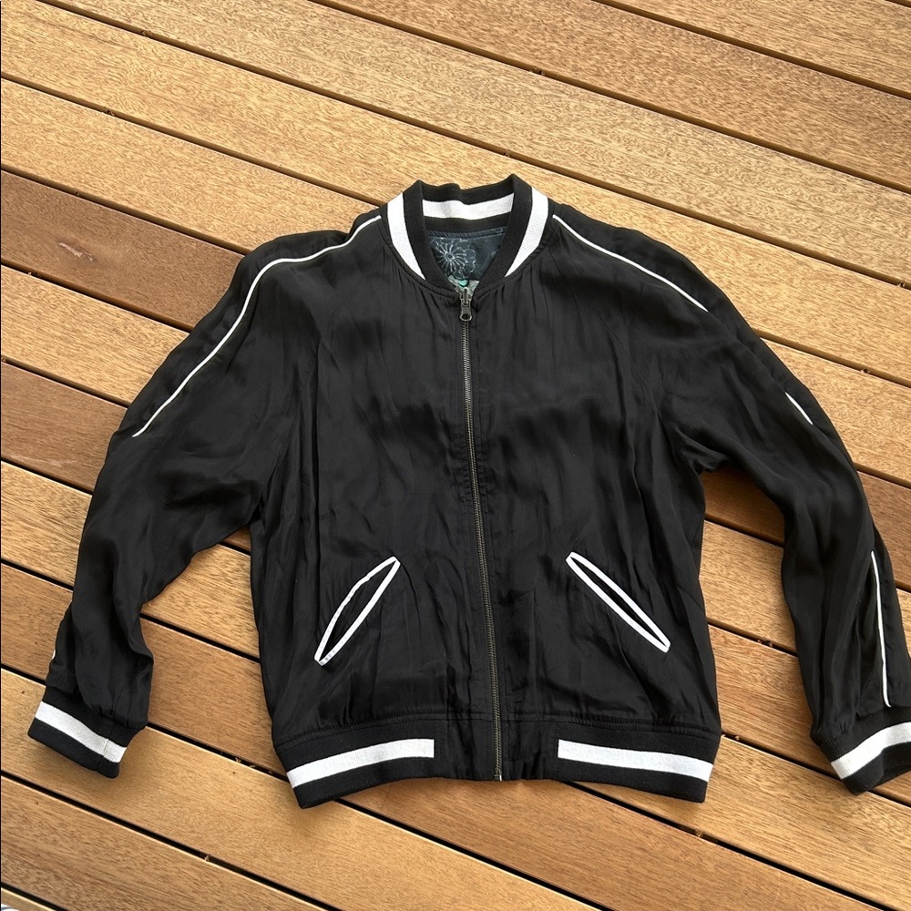 Zadig & Voltaire Black Varsity Jacket with White Accents